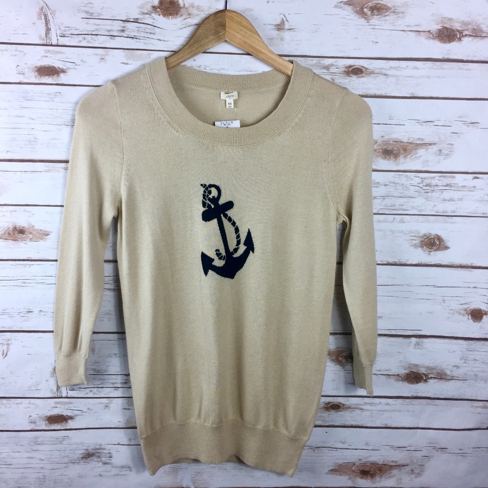 J Crew Factory Intarsia Charley in Anchor Size XS